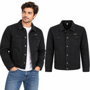 Men's Black Denim Button-Up Winter Jacket ER4587