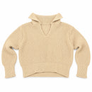 Women's Cream Ribbed Knit Cropped Sweater RF2135