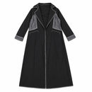 Women's Black Long Open-Front Abaya Coat AD4215