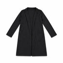 Women’s Black Longline Open-Front Cardigan with Pockets S85214