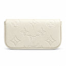 Women’s Ivory Embossed Flap Bag with Adjustable Shoulder Strap LU1122