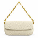Women’s Ivory Embossed Flap Bag with Adjustable Shoulder Strap LU1122