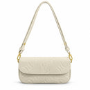 Women’s Ivory Embossed Flap Bag with Adjustable Shoulder Strap LU1122