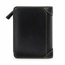 Black Zip-Around Wallet with Contrast Stitching BB5486