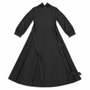 Women's Black Hooded Long Sleeve A-Line Maxi Abaya with Waist Tie S211335