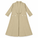 Women's Elegant Beige Long Open-Front Abaya Coat N21345