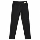 Black Ribbed High-Waist Full-Length Stretch Pants RR009