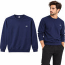 Men's Navy Blue Casual Crew Neck Sweatshirt with Long Sleeves & Small Chest Logo AF4323