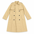 Women's Elegant Beige Double-Breasted Long Trench Coat RT4567