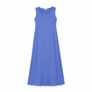 Women's Sleeveless Round Neck A-Line Maxi Dress T-106