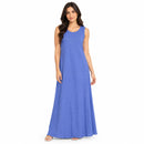 Women's Sleeveless Round Neck A-Line Maxi Dress T-106