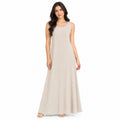 Women's Sleeveless Round Neck A-Line Maxi Dress T-106