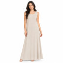 Women's Sleeveless Round Neck A-Line Maxi Dress T-106