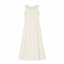 Women's Sleeveless Round Neck A-Line Maxi Dress T-106