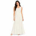 Women's Sleeveless Round Neck A-Line Maxi Dress T-106