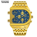 Multi-Time Zone Mens Watches Casual Quartz Sports Man Wristwatch W987413 - TUZZUT Qatar Online Shopping