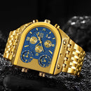 Multi-Time Zone Mens Watches Casual Quartz Sports Man Wristwatch W987413 - TUZZUT Qatar Online Shopping