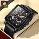 OLEVS Watches for Men Quartz Multifunctional Chronograph Fashion Casual Leather Dress Watch S4699574 - TUZZUT Qatar Online Shopping