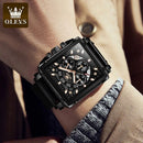 OLEVS Watches for Men Quartz Multifunctional Chronograph Fashion Casual Leather Dress Watch S4699574 - TUZZUT Qatar Online Shopping