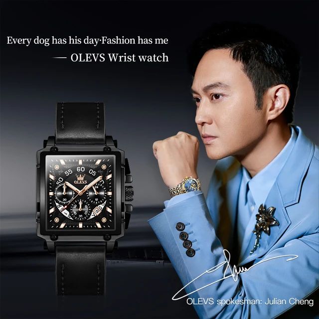 OLEVS Watches for Men Quartz Multifunctional Chronograph Fashion Casual Leather Dress Watch S4699574