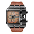OULM 3364 Brand Original Rectangle Unique Design Men Wristwatch Wide Dial Leather Strap Quartz Watch S4589316