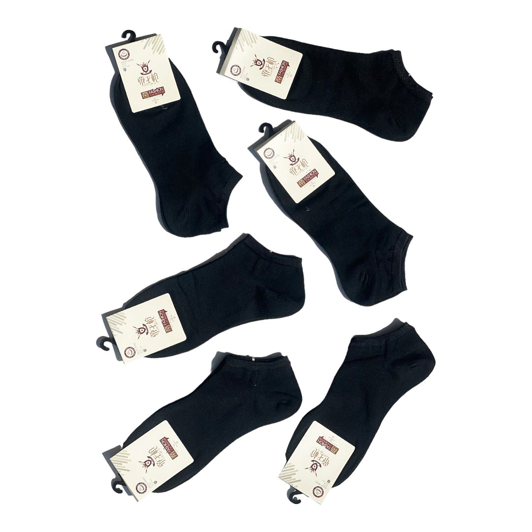 6 Pairs Low Cut Black Ankle Short Cotton Socks 6748 6 Pairs Low Cut Black Ankle Short Cotton Socks 6748