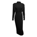 Collar Long-Sleeved Fashion Elegant Temperament Slim Party Dress XL S4345844 - TUZZUT Qatar Online Shopping