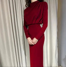 Collar Long-Sleeved Fashion Elegant Temperament Slim Party Dress XL S4345844 - TUZZUT Qatar Online Shopping