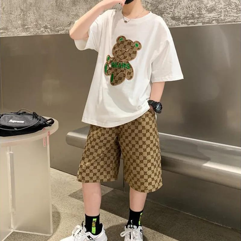 Cartoon Patchwork Boys T-shirt and Shorts Set 262207 Cartoon Patchwork Boys T-shirt and Shorts Set 262207
