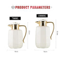 Premium Arabic Coffee Tea Pot Vacuum Flask 2 Pcs Gift Set (1.0L +07L) - White - TUZZUT Qatar Online Shopping