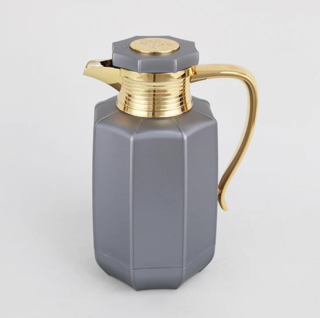 Premium Arabic Coffee Tea Pot Vacuum Flask 2 Pcs Gift Set - (1.0L +07L) - Gold Premium Arabic Coffee Tea Pot Vacuum Flask 2 Pcs Gift Set - (1.0L +07L) - Gold