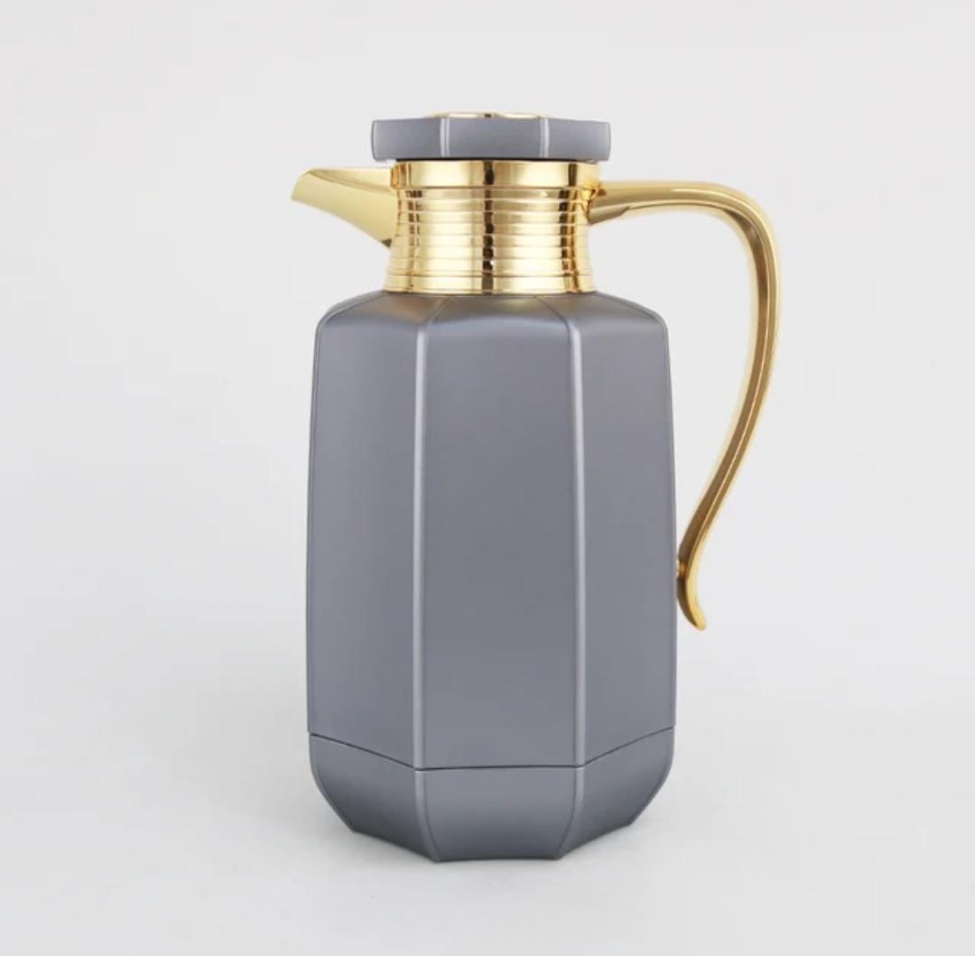 Premium Arabic Coffee Tea Pot Vacuum Flask 2 Pcs Gift Set - (1.0L +07L) - Gold Premium Arabic Coffee Tea Pot Vacuum Flask 2 Pcs Gift Set - (1.0L +07L) - Gold