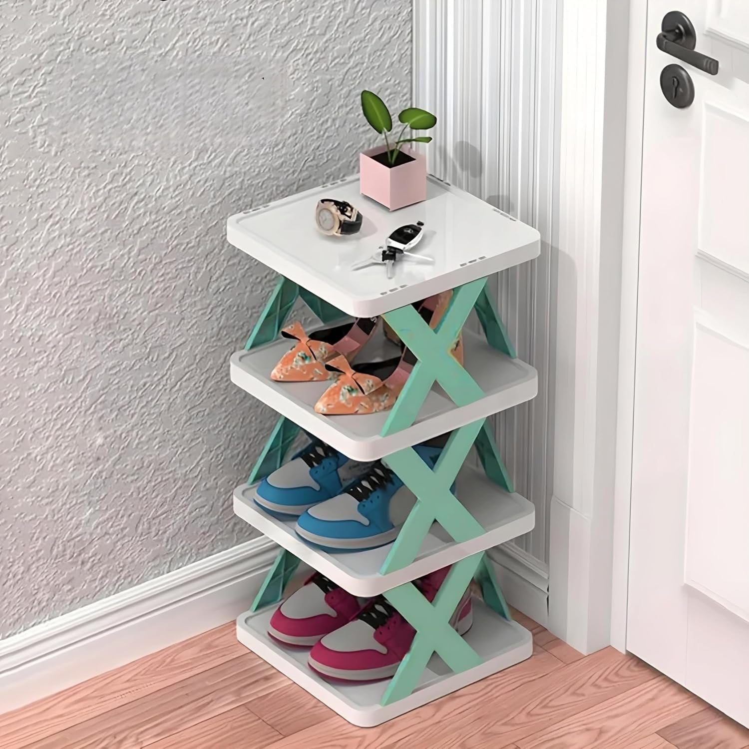 4 Layer Storage Organizer Creative Removable Stackable Shoe Rack 4 Layer Storage Organizer Creative Removable Stackable Shoe Rack