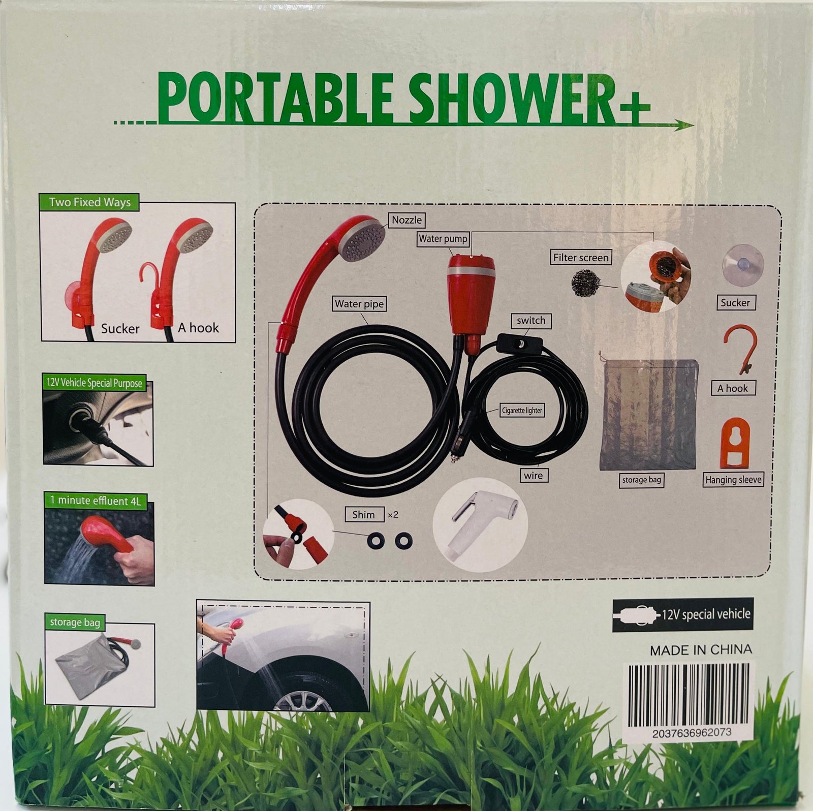 Portable Shower Automobile Shower Set Car Washer 12V With Foldable Bucket - 2024 Portable Shower Automobile Shower Set Car Washer 12V With Foldable Bucket - 2024