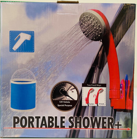 Portable Shower Automobile Shower Set Car Washer 12V With Foldable Bucket - 2024