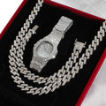 Hips Hops Rap 18K Gold Plated Jewelry Set 20mm Iced Chunky Cuban Link Chain Necklace Men W756090