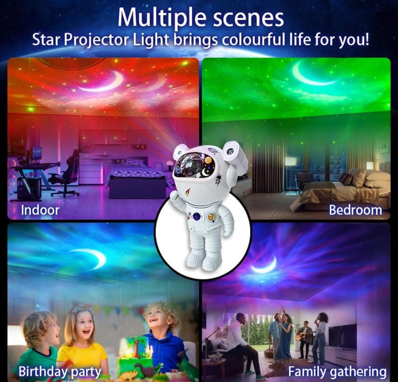 Astronaut Galaxy Star Projector Sticker DIY Bluetooth music Night Light Sky Nebula Lamp for Kids