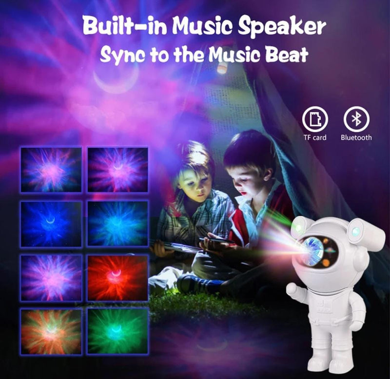 Astronaut Galaxy Star Projector Sticker DIY Bluetooth music Night Light Sky Nebula Lamp for Kids