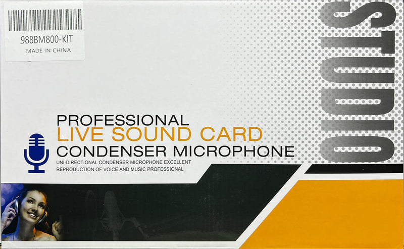 Professional Live Sound Card Condenser Microphone 988BM800-KIT