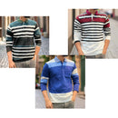 Men's Collar Full Sleeve T-Shirt DC24 - TUZZUT Qatar Online Shopping