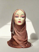 Double Shaded Pleated Hijab Scarf Shawl 180x90cm DSS24 - TUZZUT Qatar Online Shopping