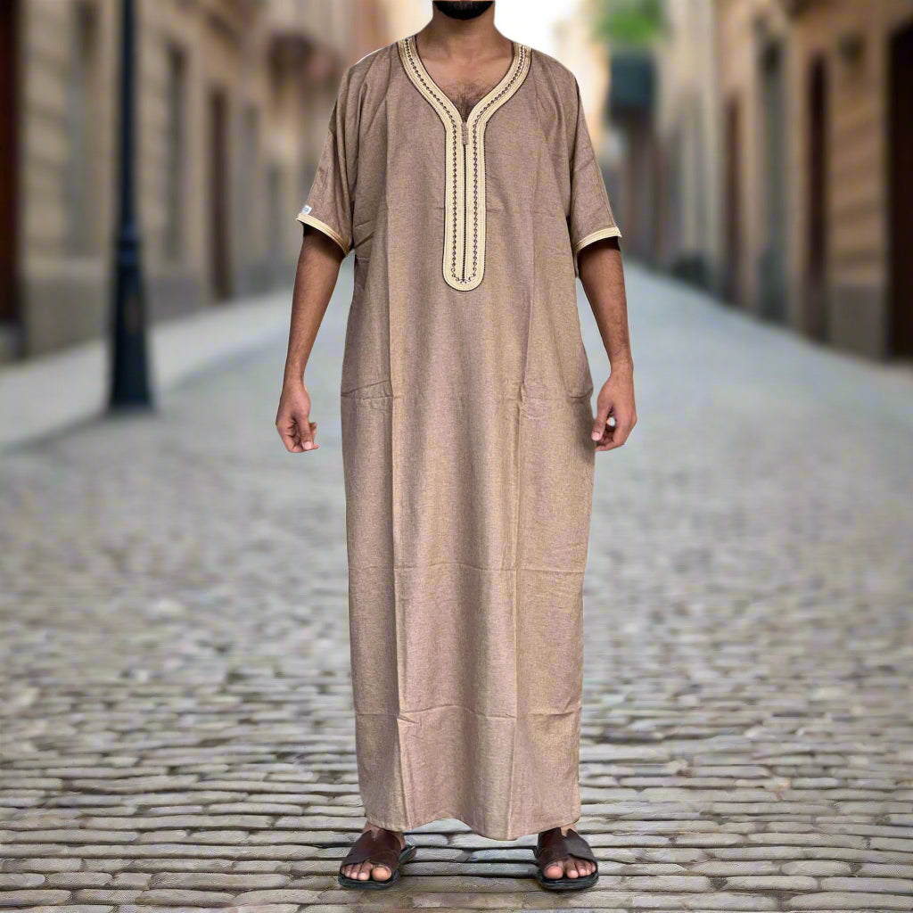 DBOSS Men's Moroccan Dejellaba Kaftan Jalabiya - MK25 DBOSS Men's Moroccan Dejellaba Kaftan Jalabiya - MK25