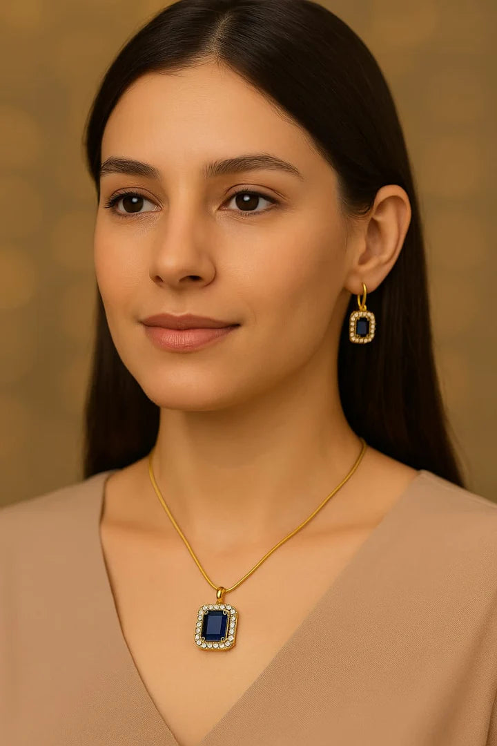 Crystal Necklace Earrings Ring Set For Women JS933