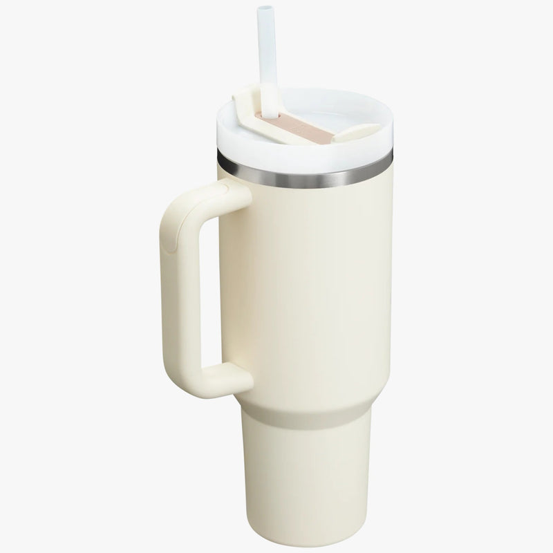 Stanley Vacuum Insulated Tumbler with Lid and Straw for Water 1.18L (Cream) - TUZZUT Qatar Online Shopping