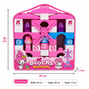 Kids Pink Castle Building Blocks Set with Windmill & Carry Case
