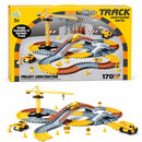 170-Piece Kids DIY Construction Track Set with Crane, Bridge, Excavator & Dump Truck