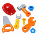 Kids Pretend Play Construction Tool Set with Safety Helmet, Saw, Hammer & Wrench