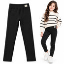 Black Ribbed High-Waist Full-Length Stretch Pants RR009