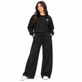 Women's R-Letter Sweatshirt & Wide-Leg Pants 2-Piece Set T-0624
