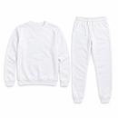White Crew-Neck Sweatshirt & Jogger Pants Set NS07